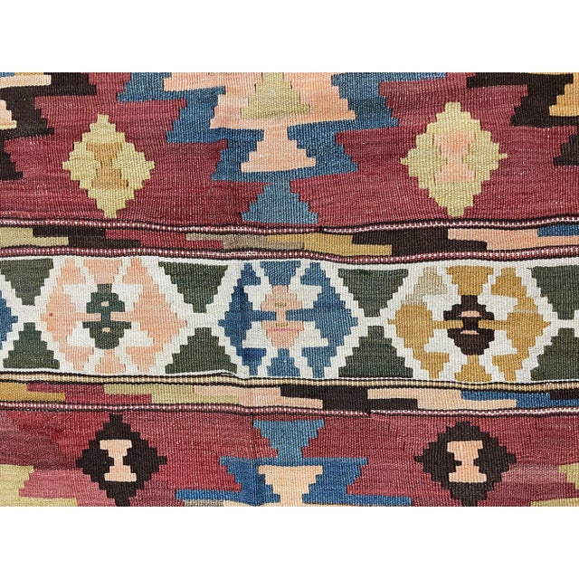 Textile Antique Azerbaijan Kilim/ Rug Unusual,20th Century For Sale - Image 7 of 10