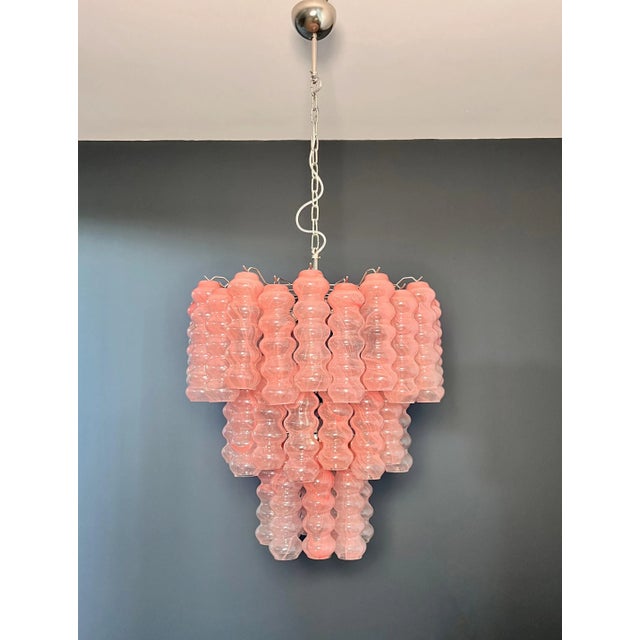 Large Three-Tier Murano Glass Tube Chandelier, 1990s For Sale - Image 9 of 18