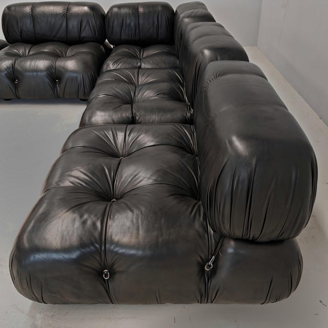 Camaleonda Modular Sofa in Black Leather by Mario Bellini for C&B / B&B Italia, 1970s, Set of 5 For Sale - Image 10 of 18