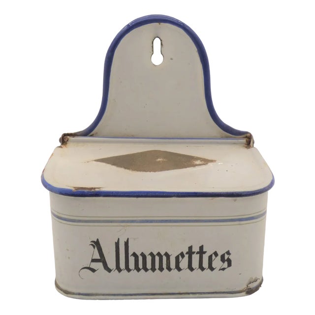 Enamelled Matches Container, France 1900s For Sale