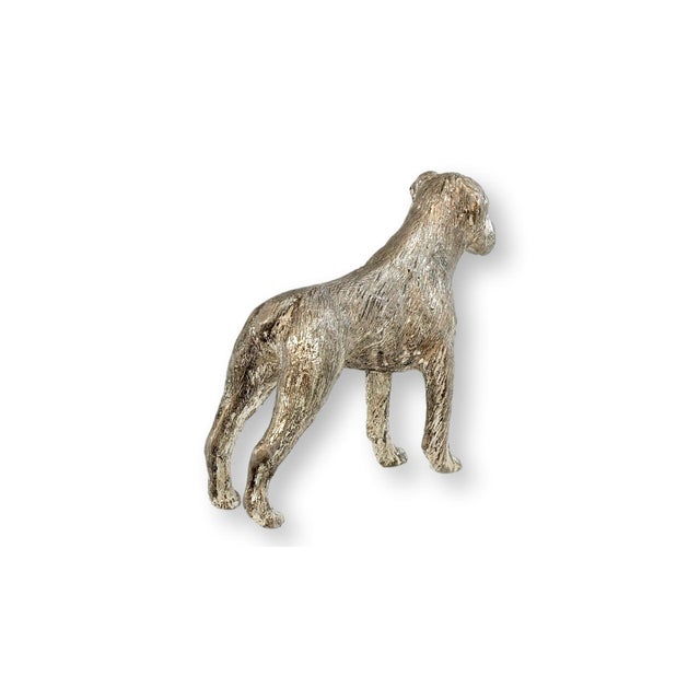 English Silver-Plate Boxer Dog Figurine For Sale - Image 4 of 4