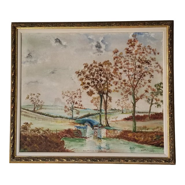 1907 "Over the Hills and Far Away" Landscape Oil Painting by H. J Petersen, Framed For Sale