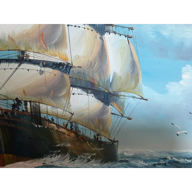 Nautical K.Dossi Original Sailing Ship Oil Painting, Nautical Seascape, Maritime Art For Sale - Image 3 of 12