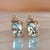 Natural Aquamarine Diamond Earrings 14k Y Gold 1.85 TCW Certified For Sale - Image 4 of 13