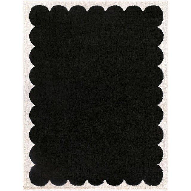 Fossay Shag Machine Woven Rug Black 5x7 For Sale - Image 4 of 4