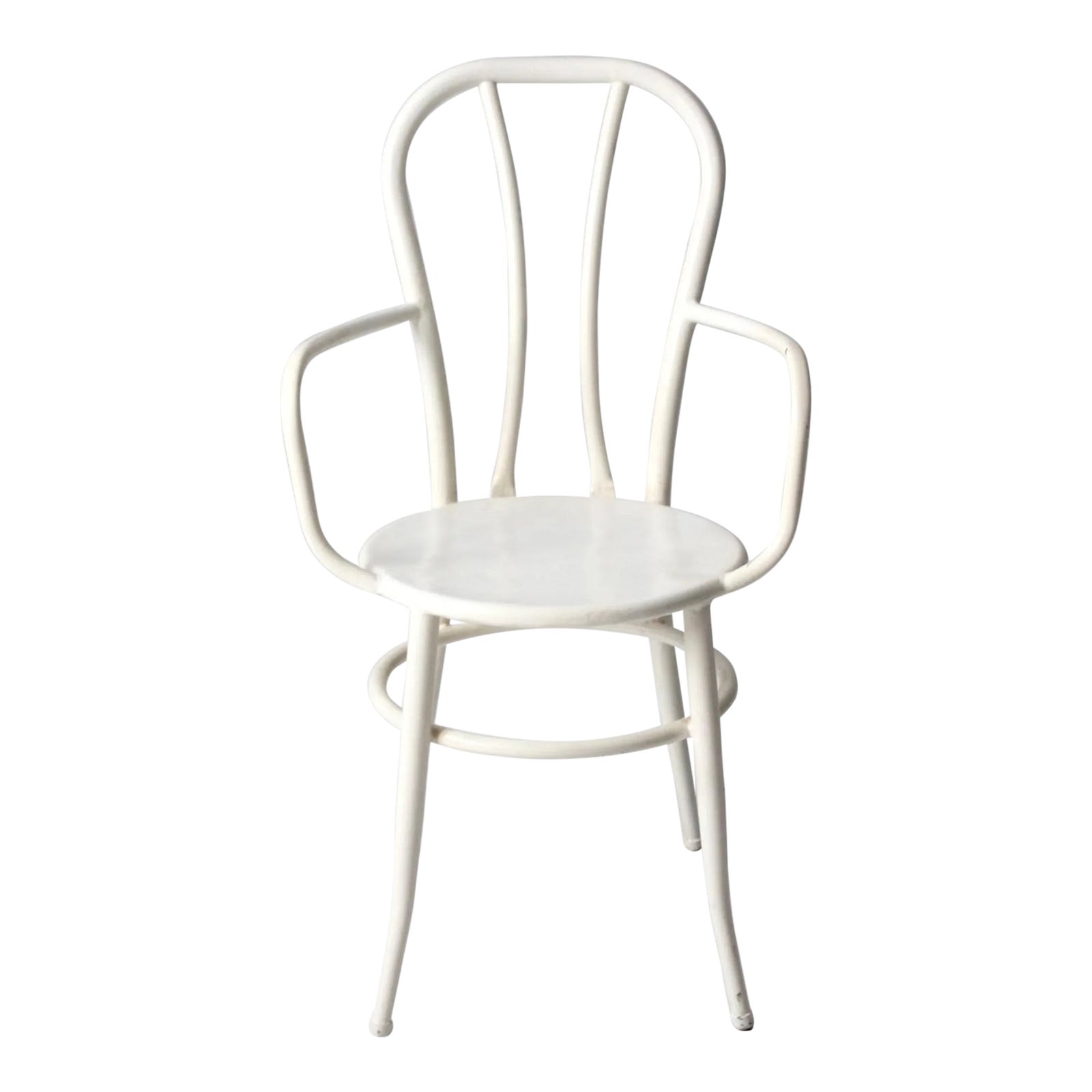 Vintage White Metal Bistro Chair Chairish