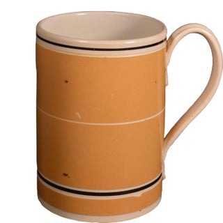 Mocha Pottery Mug With Ochre Slip Ground For Sale