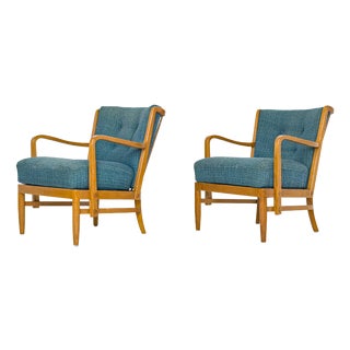 Swedish Modern Lounge Chairs by Otto Schulz for Boet, Sweden, 1930, Set of 2 For Sale