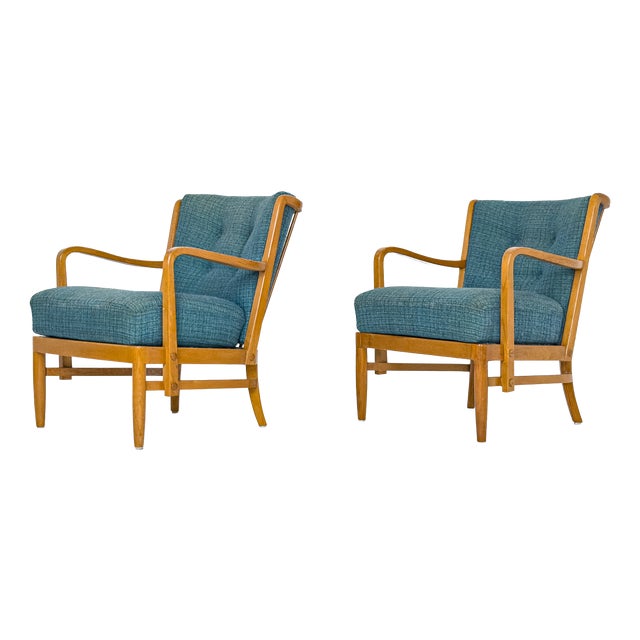 Swedish Modern Lounge Chairs by Otto Schulz for Boet, Sweden, 1930, Set of 2 For Sale