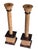 Metal Late 20th Century Neoclassical Travertine Candlestick Holders, Pair For Sale - Image 7 of 9