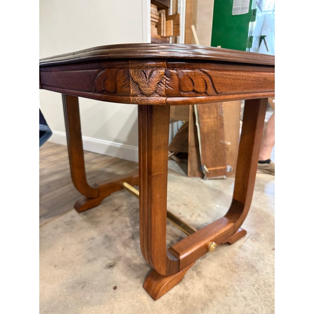 French Art Deco Solid Walnut Dining Table, Circa 1930's For Sale - Image 14 of 17
