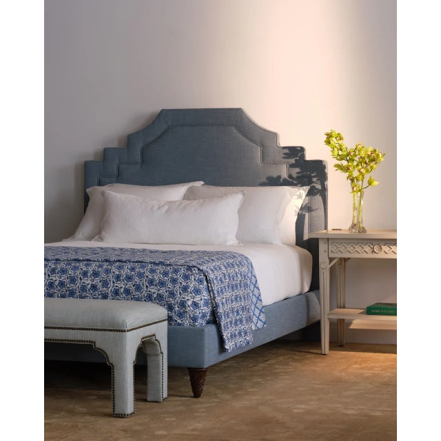 Bunny Williams Home Hibiscus King Coverlet (92x108) Blue For Sale - Image 4 of 6