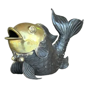 Vintage Boho Burnishes Brass Koi Fish