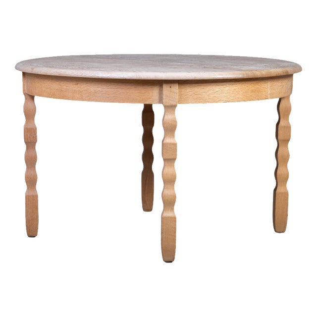 Brutalist Oak Dining Table by Henning Kjærnulf, 1970s For Sale