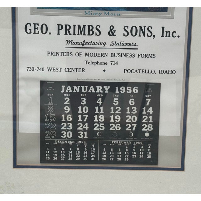 1956 Maxfield Parrish Misty Morn Complete Calendar Brown & Bigelow Framed For Sale - Image 6 of 8