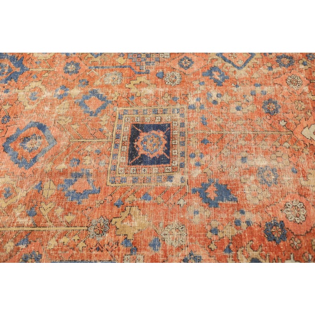 Burnt Orange Fine Antique Persian Heriz 9'5" X 13'2" For Sale - Image 8 of 10