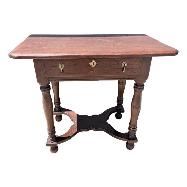 Antique William & Mary Style Pine Hall Table, 19th Century For Sale