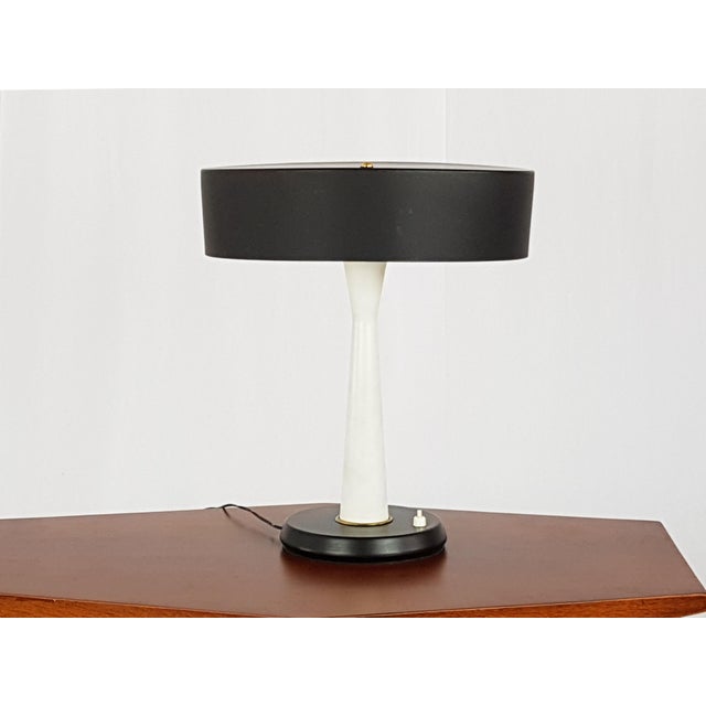 1950s Mid-Century Modern Italian Metal and Brass Table Lamp, 1950s For Sale - Image 5 of 13