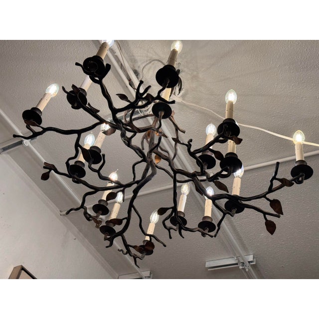 Brown Paul Ferrante Twig Chandelier, Model #2081 For Sale - Image 8 of 12