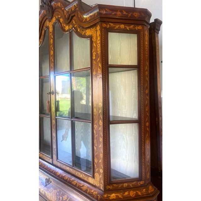 Dutch Marquetry Display Cabinet / Vitrine For Sale - Image 4 of 9