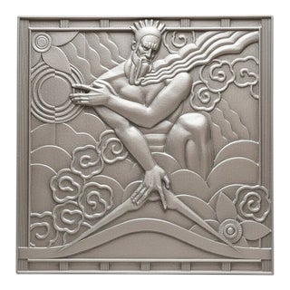Monumental Art Deco Zeus Bas Relief Panel — After Lee Lawrie, Rockefeller Center — Limited Edition For Sale