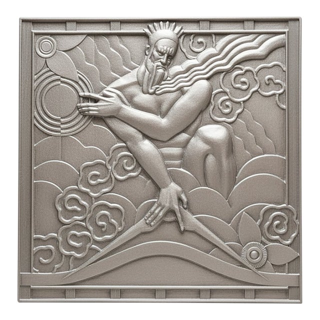 Monumental Art Deco Zeus Bas Relief Panel — After Lee Lawrie, Rockefeller Center — Limited Edition For Sale
