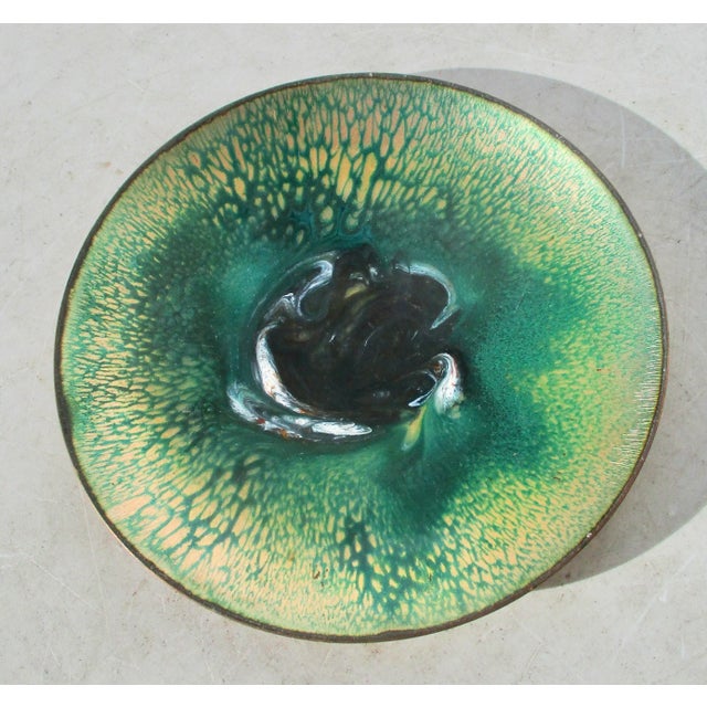 Enamel Copper Tray With Splash Design For Sale - Image 4 of 4