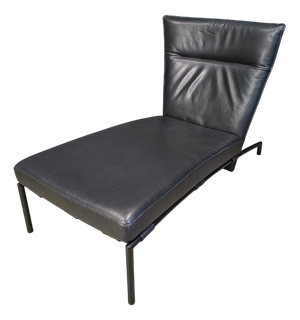 Vintage Black Leather Chaise Longue by Peter Mally for COR, 1990s
