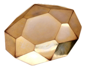 Gold-Plated Silver Ring Dish with Football-Style Cutouts