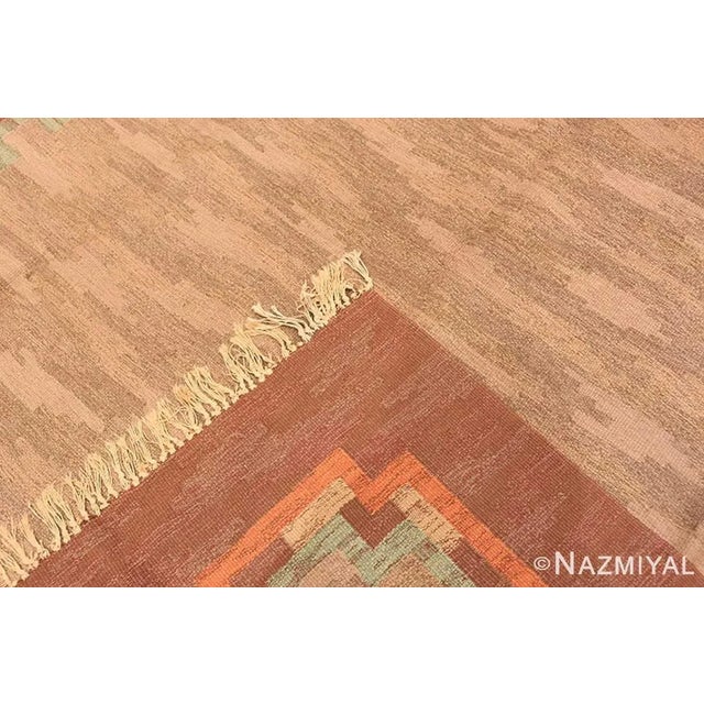Textile Nazmiyal Collection Earthy Vintage Swedish Scandinavian Kilim Rug For Sale - Image 7 of 7