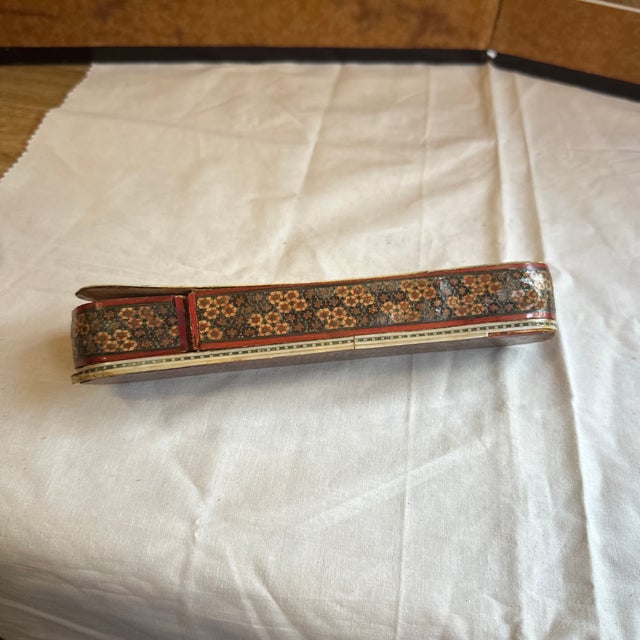 1970s Vintage Asian Wooden Sliding Box With Equestrian Accents For Sale - Image 5 of 9