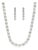 19th Century Style 100.3 Ct Aquamarine Silver Rivière 18 Inch Necklace & Drop Earrings - 3 Pieces For Sale