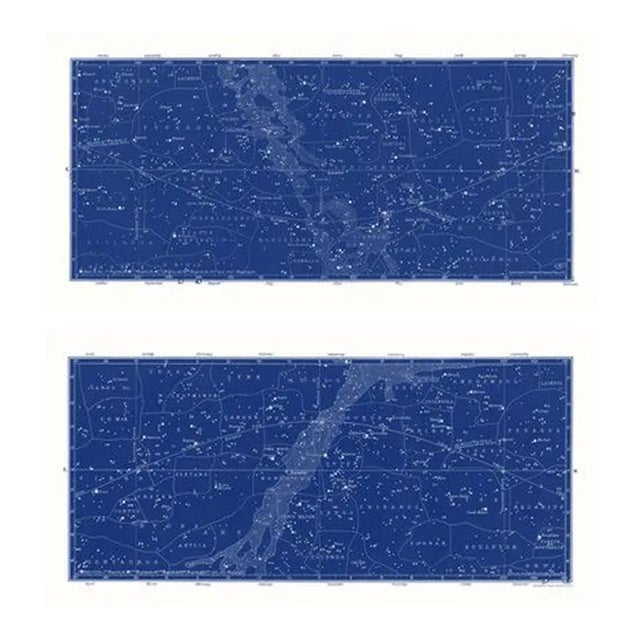 Reproduction Nautical Constellation Map Prints - a Pair, 20" X 40" For Sale