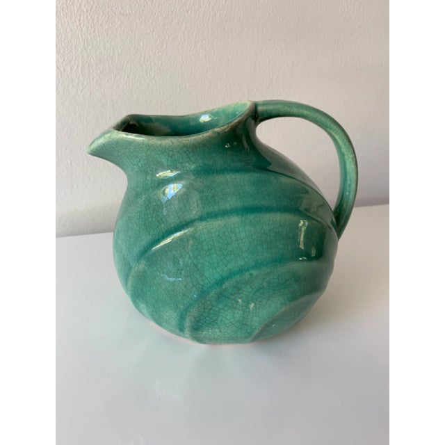1940's Deco Style Ceramic Pitcher For Sale - Image 4 of 8