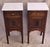 1910s Pair of English Mahogany Nightstands With Carved Floral Doors & Stone Tops For Sale - Image 4 of 18