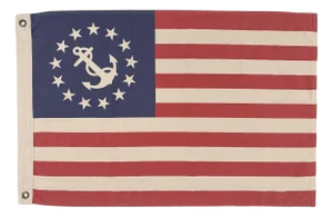 100% Cotton Flag, Vintage Style Faded American Yacht Ensign, Double Sided Print