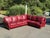 Chippendale Oxblood Red Leather Sectional Sofa by Bradington Young LLC For Sale - Image 3 of 6
