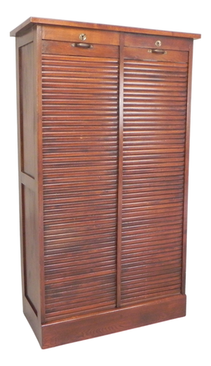 Oak Roller Shutter Cabinet, 1930s