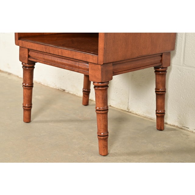 Stickley Brothers Antique Regency Solid Birch Faux Bamboo Nightstand, Newly Refinished For Sale - Image 13 of 18