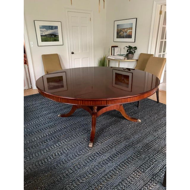 Contemporary Round Mahogany Dining Table For Sale In New York - Image 6 of 6