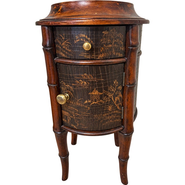 Ethan Allen Chinoiserie Drum Table. Sweet smaller size with drawer and cabinet. This is a piece with personality. Well...