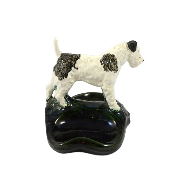 Art Deco Vintage Mosaic Tile Co. Wire Fox Terrier Ceramic Valet Tray - Zanesville, Ohio For Sale - Image 3 of 6