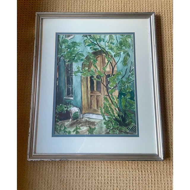 Original "Arched Entrance" Watercolor Painting by Roy Harned, 1970s For Sale - Image 9 of 12