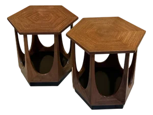 Hexagonal Side Tables attributed to Victor Wilkins for G-Plan, 1960s, Set of 2
