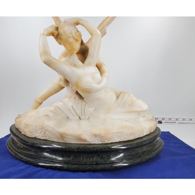 Early 20th Century Cupid and Psyche Alabaster Stone Sculpture After Antonio Canova For Sale - Image 17 of 18