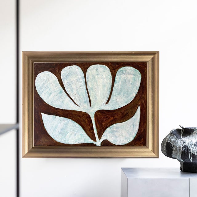 Original Tulip Painting in Brushed Gold Frame, Oil on Canvas, 21" H X 17" W by Tatiana Duperault For Sale - Image 4 of 5