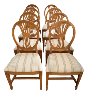 Set of 10 Swedish Art Deco Dining Chairs