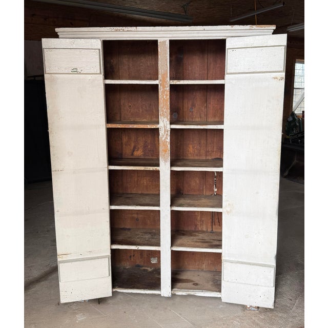 Farmhouse Antique Primitive Farmhouse Cupboard – 19th Century Country Cabinet For Sale - Image 3 of 18