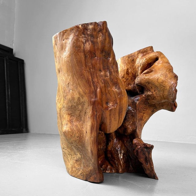 Wood Japanese Tsuge Burl Wood Sculpture, 1920s For Sale - Image 7 of 18