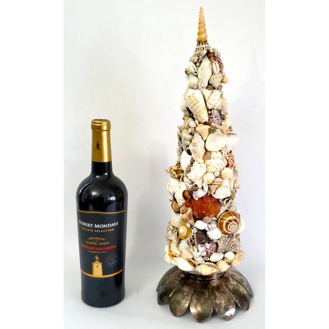 Nautical Sculpture Topiary Seashell Shell Christmas Tree For Sale - Image 3 of 13
